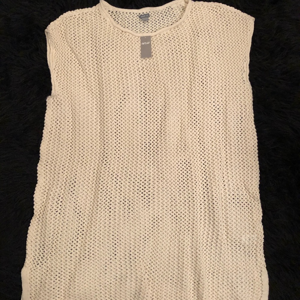 Cream Knit Sleeveless Top